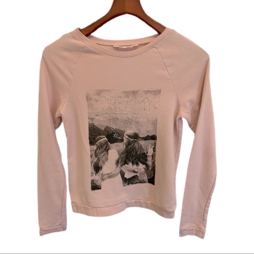 Pink H&M dreamy days sweatshirt girl 14